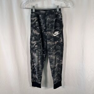 Nike Joggers Boys 6-7 Grey Camo Pull On Drawstring Pockets Elastic Wai